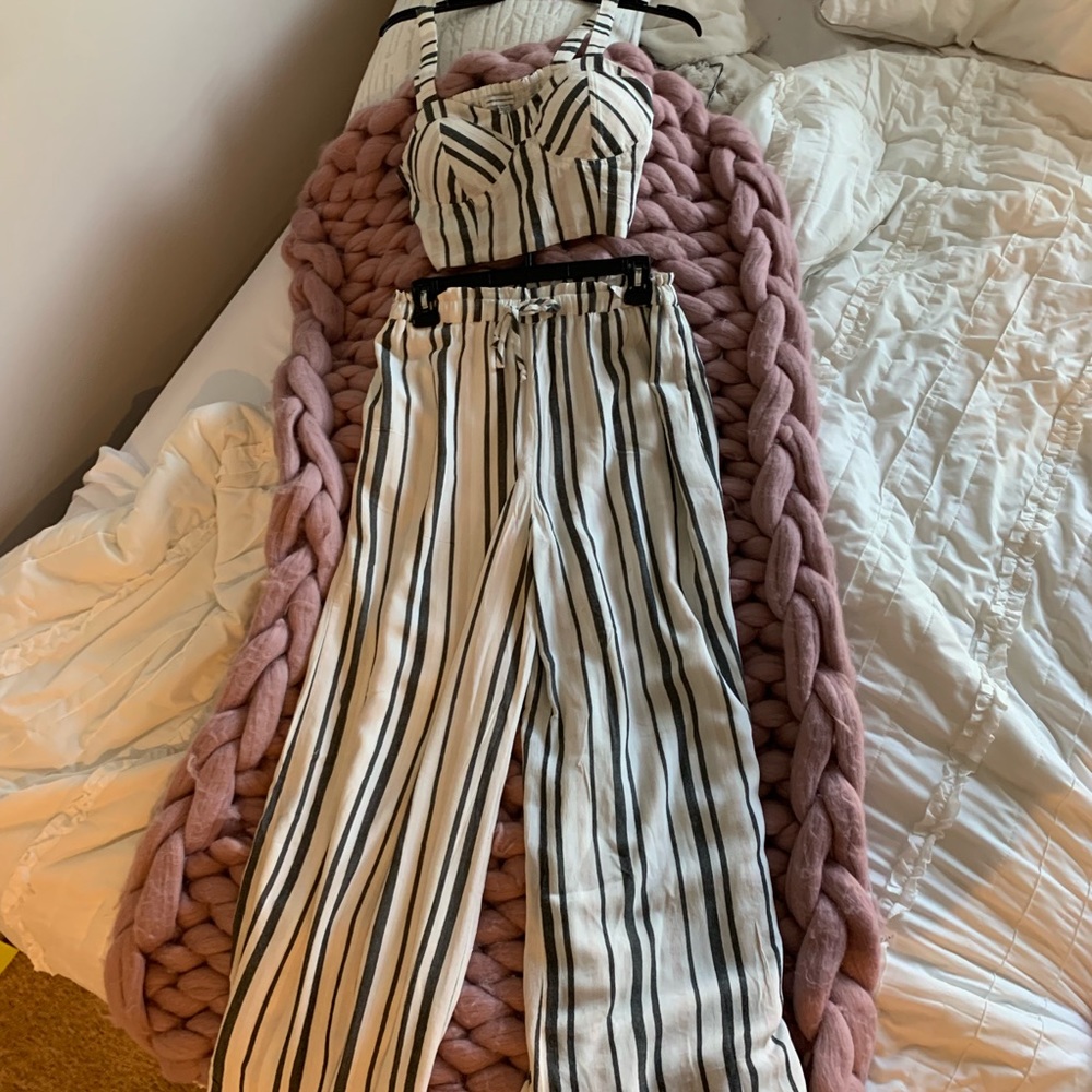 american eagle striped two piece